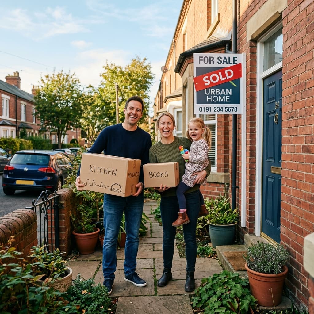 Happy family settled into their new home after a Birmingham Removals move